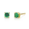 925 Sterling Silver Emerald Studs - Image 2