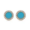 Gold-plated sterling silver stud earrings with turquoise stones