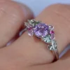 925 Sterling Silver Enchanted Garden Purple Sapphire Ring