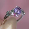 925 Sterling Silver Enchanted Garden Purple Sapphire Ring - Image 2
