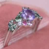925 Sterling Silver Enchanted Garden Purple Sapphire Ring - Image 4
