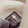 Engagement ring designed with a clean, timeless style