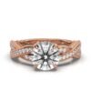 925 Sterling Silver Etched Diamond Engagement Ring