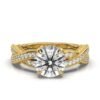925 Sterling Silver Etched Diamond Engagement Ring - Image 3