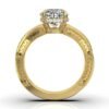 925 Sterling Silver Etched Diamond Engagement Ring - Image 4