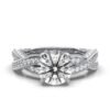 925 Sterling Silver Etched Diamond Engagement Ring - Image 6