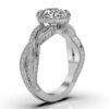 925 Sterling Silver Etched Diamond Engagement Ring - Image 8