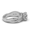 925 Sterling Silver Etched Diamond Engagement Ring - Image 9