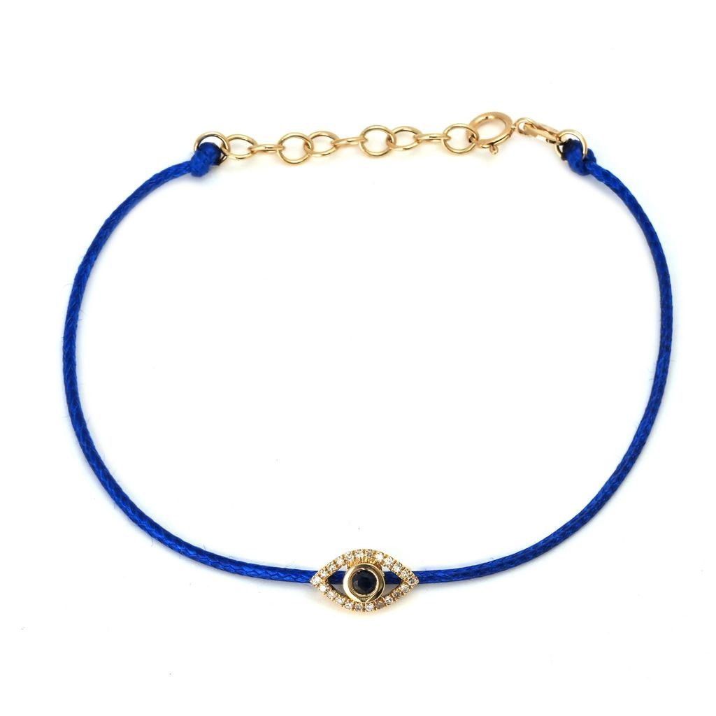 925 Sterling Silver Evil Eye Cord Bracelet