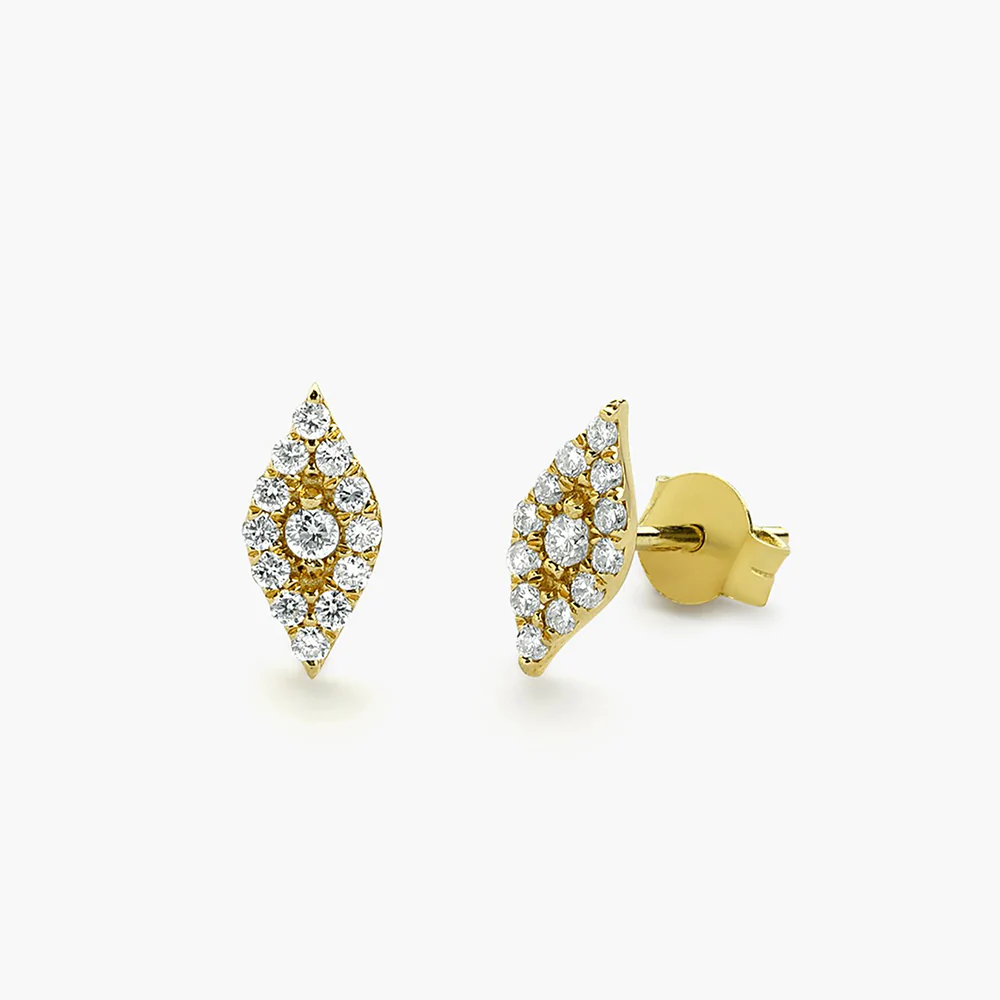 925 Sterling Silver Evil Eye Diamond Studs