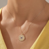 Sterling silver evil eye pendant with blue centre stone