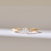 925 Sterling Silver Faceted Band Solitaire Ring - Image 2