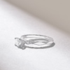 925 Sterling Silver Faceted Band Solitaire Ring - Image 4