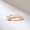 925 Sterling Silver Faceted Band Solitaire Ring - Image 5