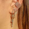 925 Sterling Silver Five Cage Diamond Cuff Earring - Image 2