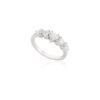 925 Sterling Silver Five Heart Diamond Wedding Band - Image 6