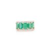 925 Sterling Silver Five Stone Emerald Diamond Engagement Band Ring