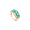 925 Sterling Silver Five Stone Emerald Diamond Engagement Band Ring - Image 3