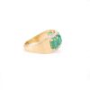 925 Sterling Silver Five Stone Emerald Diamond Engagement Band Ring - Image 4