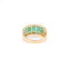 925 Sterling Silver Five Stone Emerald Diamond Engagement Band Ring - Image 6
