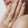 Five stone ring with prong-set premium CZ diamond