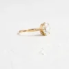 925 Sterling Silver 925 Sterling Silver Flame Ring with Closed Setting ,Oval Cut Diamond - Image 3