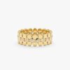 925 Sterling Silver Flat Bead Diamond Eternity Ring