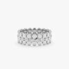 925 Sterling Silver Flat Bead Diamond Eternity Ring - Image 2