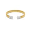 925 Sterling Silver Flexible Pave Diamond Square Ends Bangle