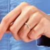 925 Sterling Silver Floating Bezel Marquise Five-Stone Bridal Ring for Women