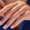 925 Sterling Silver Floating Bezel Marquise Five-Stone Bridal Ring for Women - Image 2