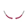 925 Sterling Silver Floating Diamond And Ruby Earring