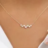 Floating bubble necklace with seven round CZ stones