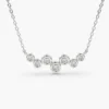 Bezel-set diamond bubble necklace with soft round accents