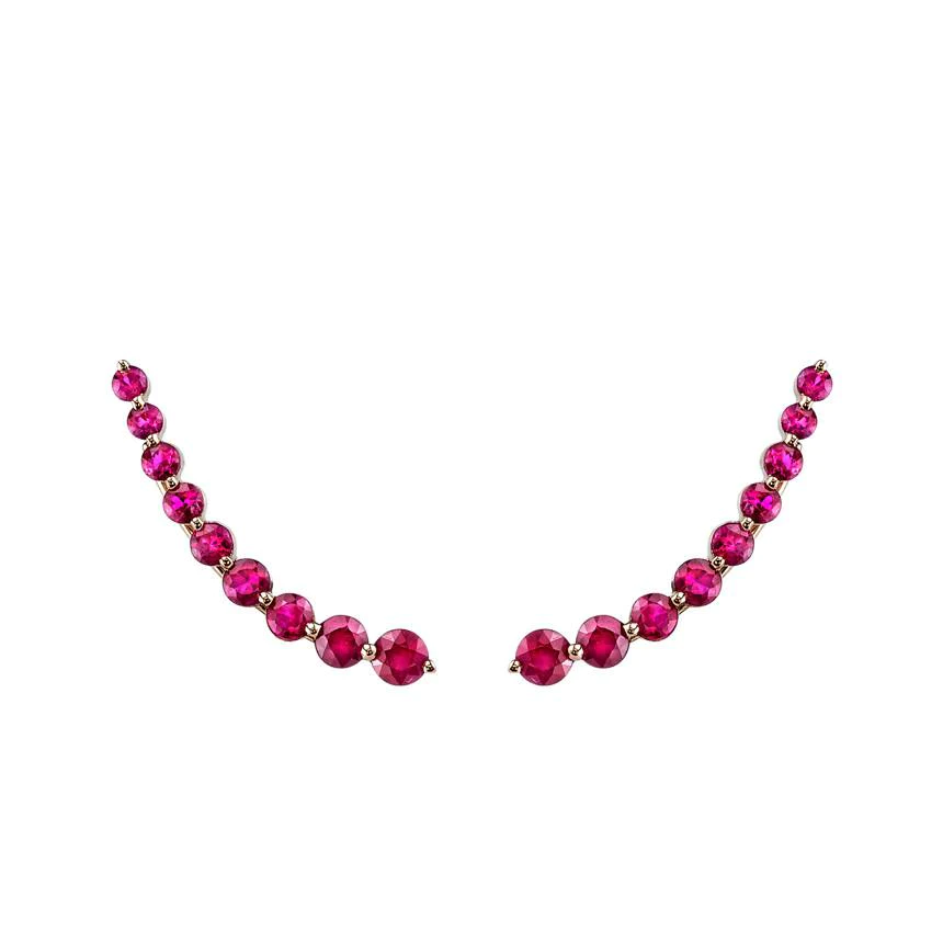 925 Sterling Silver Floating Ruby Earring
