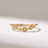 Floral daisy ring with Premium CZ diamond stones and pave setting