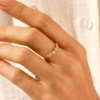 Gold plated sterling silver wedding ring with daisy motif