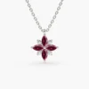 925 sterling silver floral pendant with thick gold plating