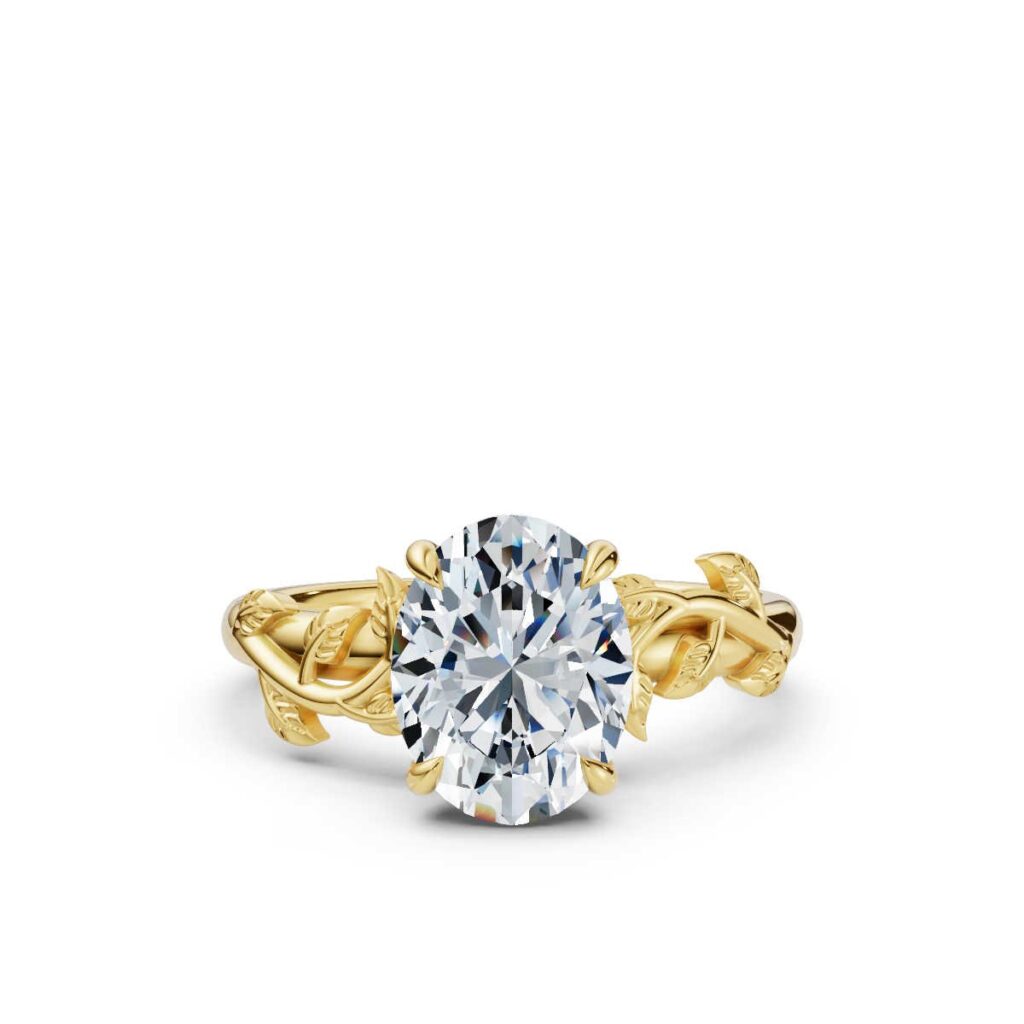 925 Sterling Silver Floral Diamond Engagement Ring