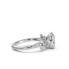 Slim sterling silver engagement ring with 1.9 mm band width
