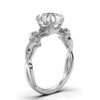Gold-plated engagement ring with a delicate floral-inspired design