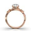 925 sterling silver floral ring with romantic stone details