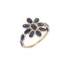 925 Sterling Silver Floral Sapphire Ring - Image 2