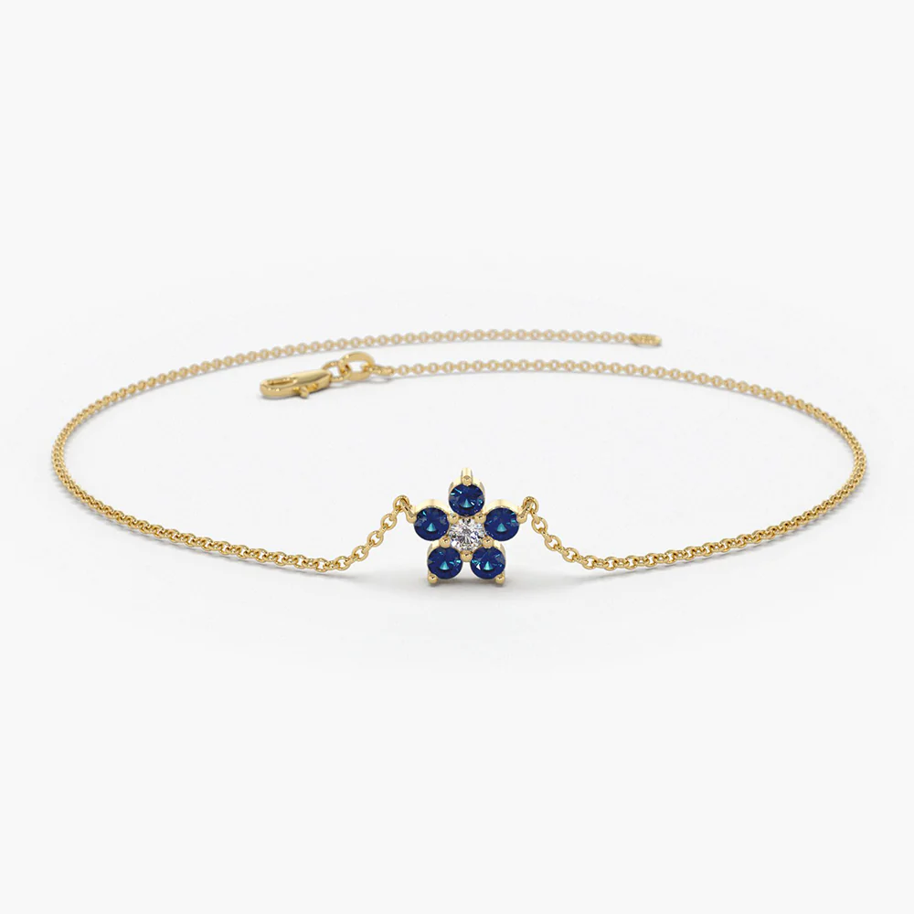 925 Sterling Silver Flower Bracelet