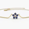 Flower bracelet featuring premium CZ sapphire stones and thick gold plating