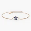 925 Sterling Silver bracelet with premium CZ sapphire and floral styling