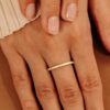 925 Sterling Silver Flush Set Brushed Diamond Ring - Image 5