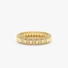 925 Sterling Silver Fluted Design Diamond Wedding Band