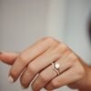 Diamond V tracer band with neat French setting