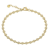 Sterling silver bracelet with continuous bezel-set stones